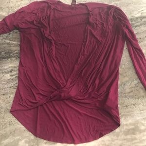 Criss Cross Front Long Sleeve Shirt